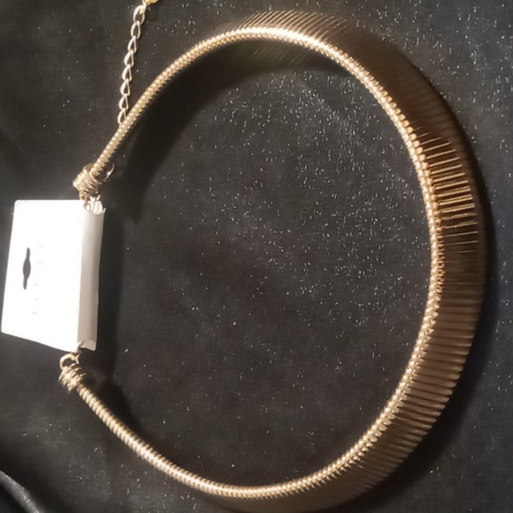 Roman flattened Snake chain collar necklace 16 to 20 in. with extender